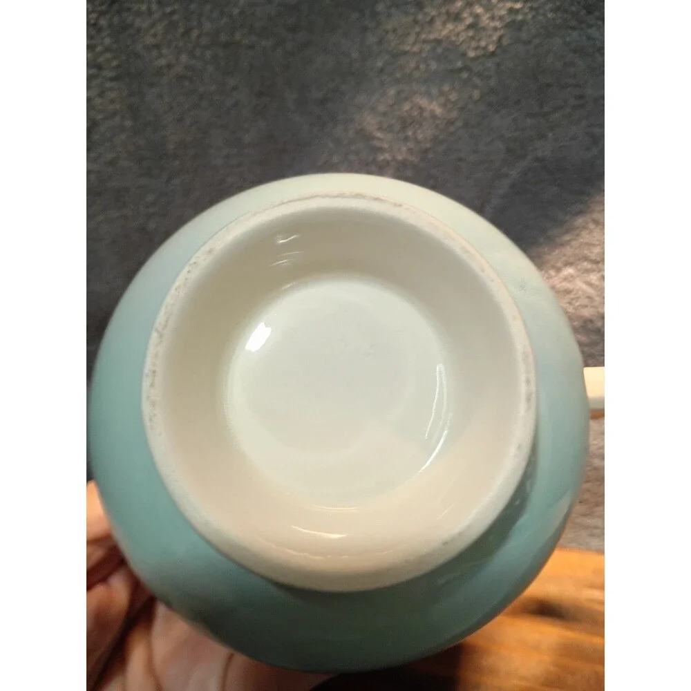 Vintage Homer Laughlin Eggshell Cavalier Dianne Creamer Aqua Gray Floral Silver